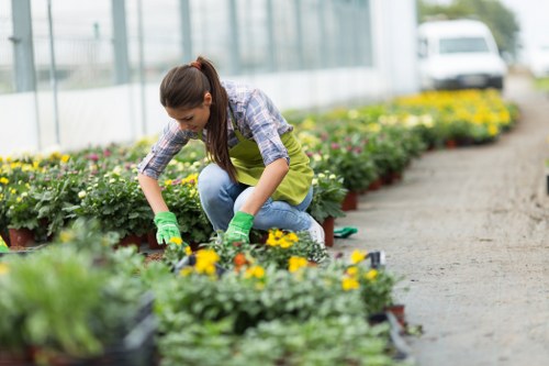 Gardener preparing a customer booking for garden maintenance